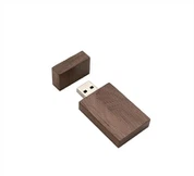 Ổ đĩa flash USB hình chữ nhật bằng gỗ